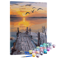 Kit Pintura Terapêutica  -  Por do Sol no Pier