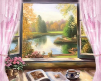 Kit Pintura com Diamantes - Vista da Janela