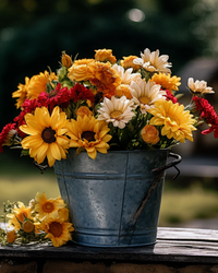 Kit Pintura com Diamantes - Balde de Flores