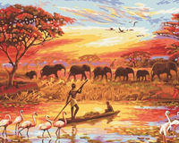 Kit Pintura com Diamantes - Elefantes no Safari