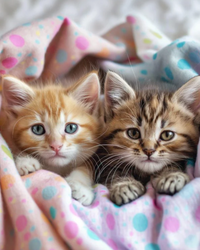 Kit Pintura com Diamantes - Filhotes de Gatos no Cobertor