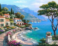 Kit Pintura com Diamantes - Vilarejo na praia