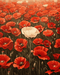 Kit Pintura com Diamantes - Campo Florido vermelho