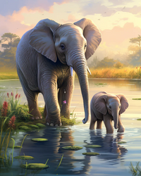 Kit Pintura com Diamantes - Elefantes