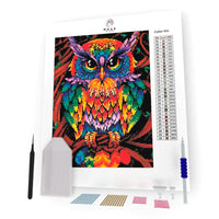 Kit Pintura com Diamantes - Coruja Colorida