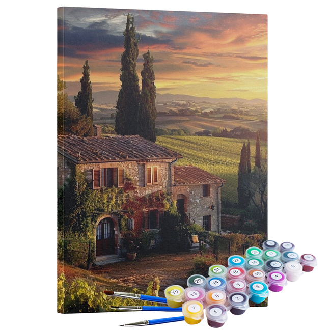 Kit Pintura Terapêutica  - Entardecer no Campo
