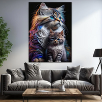 Kit Pintura com Diamantes - Gato Familia