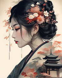 Kit Pintura com Diamantes - A Gueixa