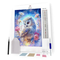 Kit Pintura com Diamantes - Coruja Azul