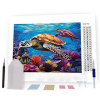 Kit Pintura com Diamantes - Tartaruga Maritima