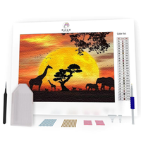 Kit Pintura com Diamantes - Safari no Entardecer