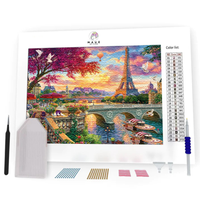 Kit Pintura com Diamantes - Torre Eiffel Entardecer