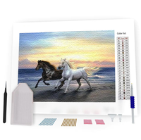 Kit Pintura com Diamantes - Cavalos na praia