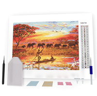 Kit Pintura com Diamantes - Elefantes no Safari