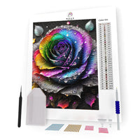 Kit Pintura com Diamantes - Flor Colorida Psicodelica