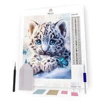 Kit Pintura com Diamantes - Filhote de Tigre Branco