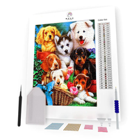 Kit Pintura com Diamantes - Filhotes de Cachorro