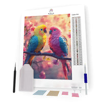 Kit Pintura com Diamantes - Casal de Passaros