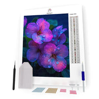 Kit Pintura com Diamantes - Flores Lilas