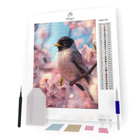 Kit Pintura com Diamantes - Passarinho na Cerejeira
