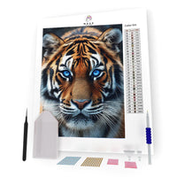 Kit Pintura com Diamantes - Tigre com Olhos Azuis