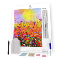 Kit Pintura com Diamantes - Flores Coloridas