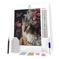 Kit Pintura com Diamantes - Gato na Folhagem