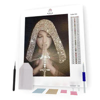 Kit Pintura com Diamantes - Mulher com Cruz