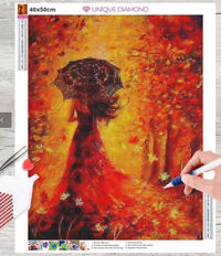 Kit Pintura com Diamantes - Mulher Outono