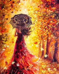 Kit Pintura com Diamantes - Mulher Outono