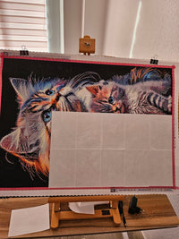 Kit Pintura com Diamantes - Gato Familia