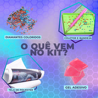 Kit Pintura com Diamantes - Flores Coloridas