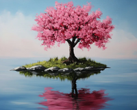 Kit Pintura com Diamantes - Cerejeira no Lago