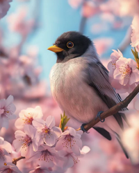 Kit Pintura com Diamantes - Passarinho na Cerejeira