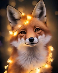 Kit Pintura com Diamantes - Raposa Iluminada