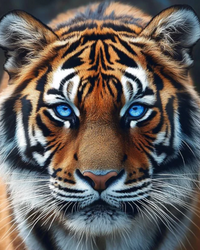 Kit Pintura com Diamantes - Tigre com Olhos Azuis