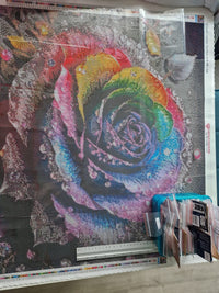 Kit Pintura com Diamantes - Flor Colorida Psicodelica