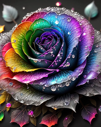 Kit Pintura com Diamantes - Flor Colorida Psicodelica