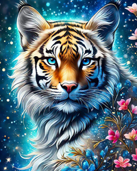 Kit Pintura com Diamantes - O tigre