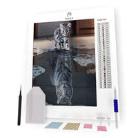 Kit Pintura com Diamantes - Tigre Branco