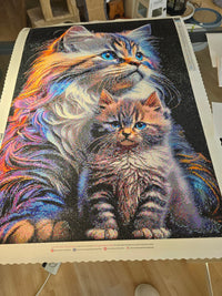 Kit Pintura com Diamantes - Gato Familia
