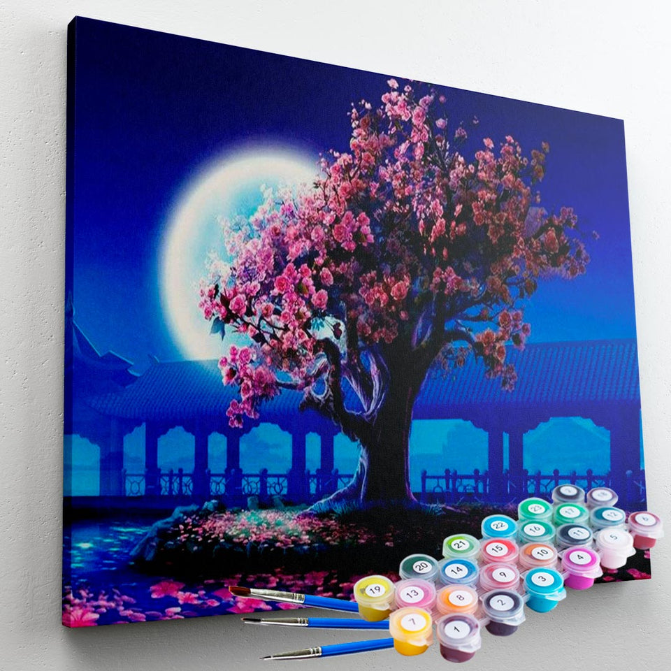 Kit Pintura Terapêutica - Cerejeira Florida no Luar – MaueArtStore