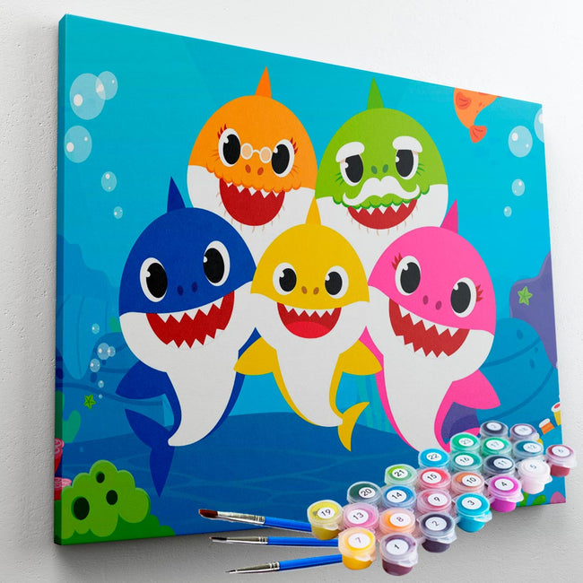 Kit Pintura Terapêutica  -  Baby Shark Família