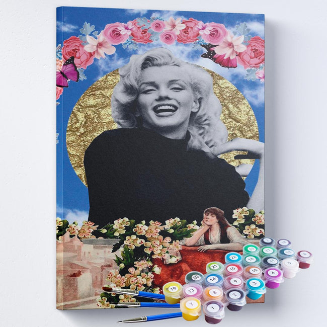 Kit Pintura Terapêutica - Marilyn Monroe - Colagem 02