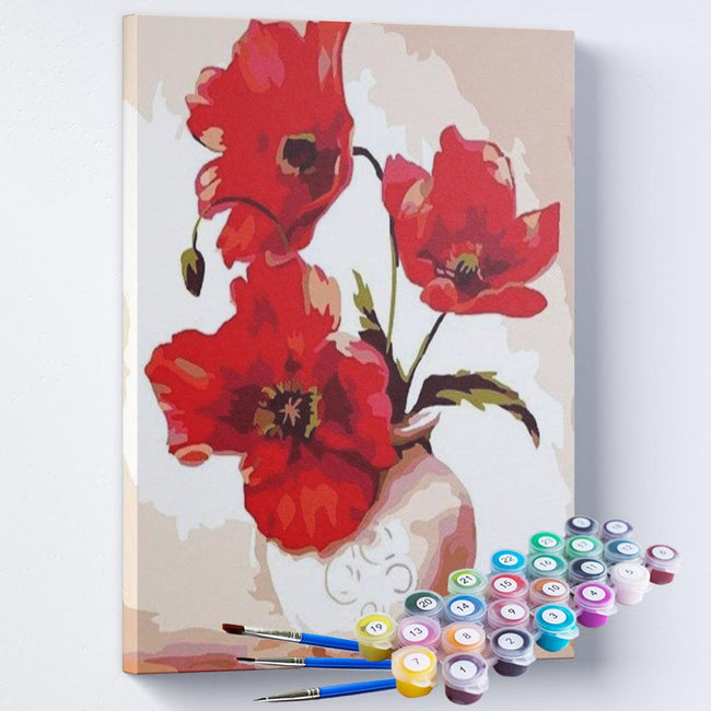 Kit Pintura Terapêutica - Flores Vermelhas