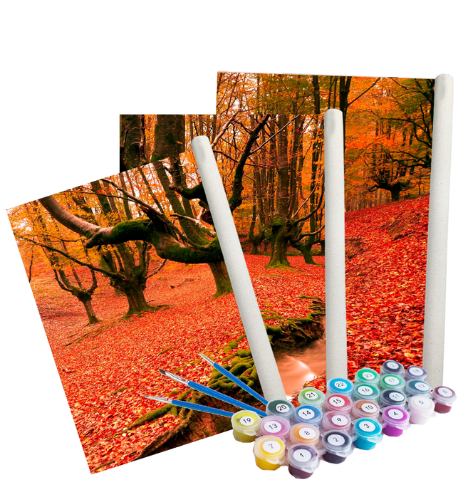 3 Kits Pintura Terapêutica - Floresta Outono