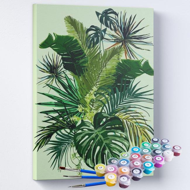 Kit Pintura Terapêutica  - Folhagens Tropical