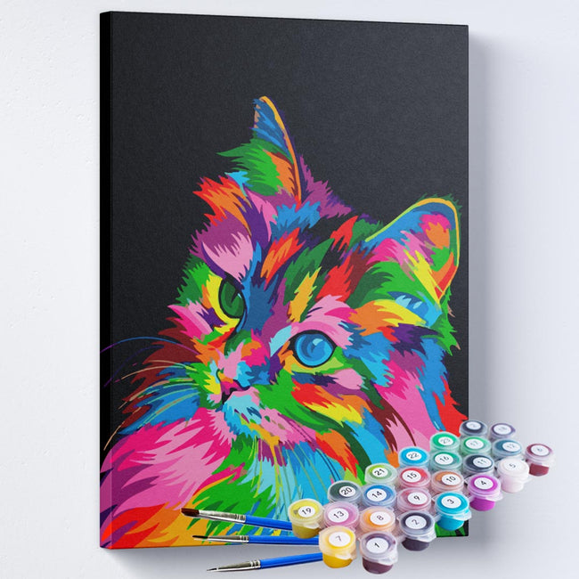 Kit Pintura Terapêutica  - Gato Colorido