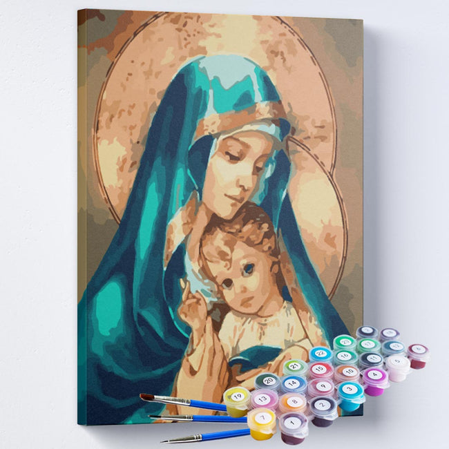 Kit Pintura Terapêutica  -  Maria e Jesus