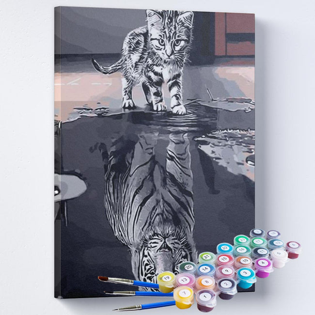 Kit Pintura Terapêutica  - Tigre Preto e Branco